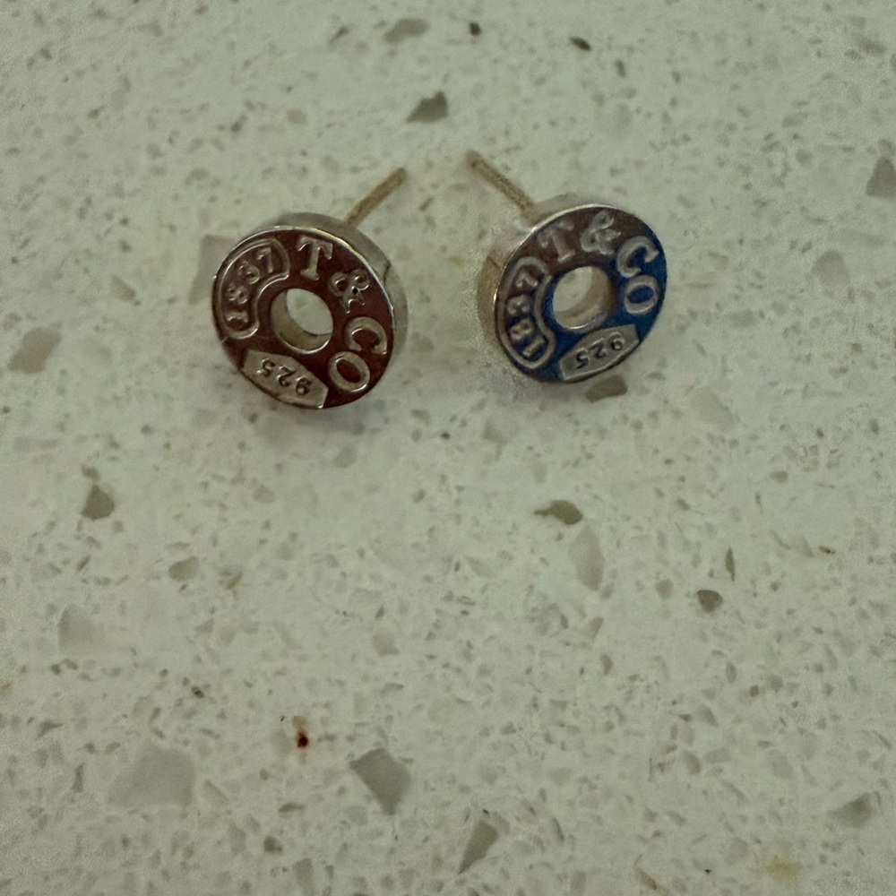 Tiffany & Co. Silver 925 Circle Earrings- no backs